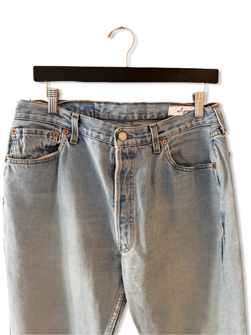 Aligrace Signature Baggy Straight Leg Jeans Light Medium blue Revolve $418 31 - Picture 7 of 13